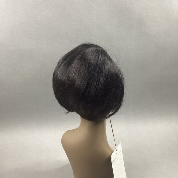 H/H Avanza Short Straight #F1B/30 Black Brown 100% Human Hair Blend Full Wig - Picture 4 of 9